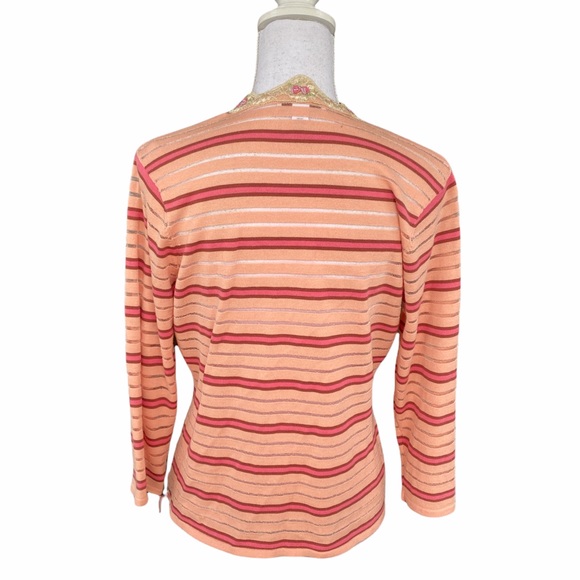 NWT INTUITIONS Stripe sweater size large 1️⃣ - Picture 5 of 9
